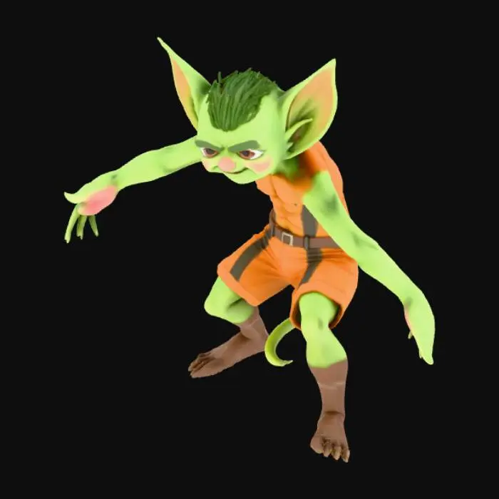 3D model for Create a goblin in anime style. Don't make it hold a weapon.
