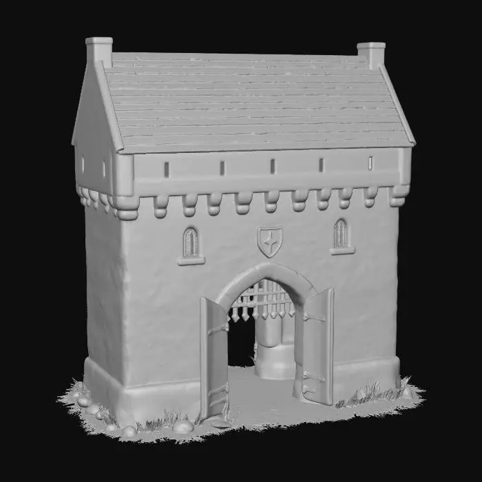 3D model for Medieval Stone Gatehouse