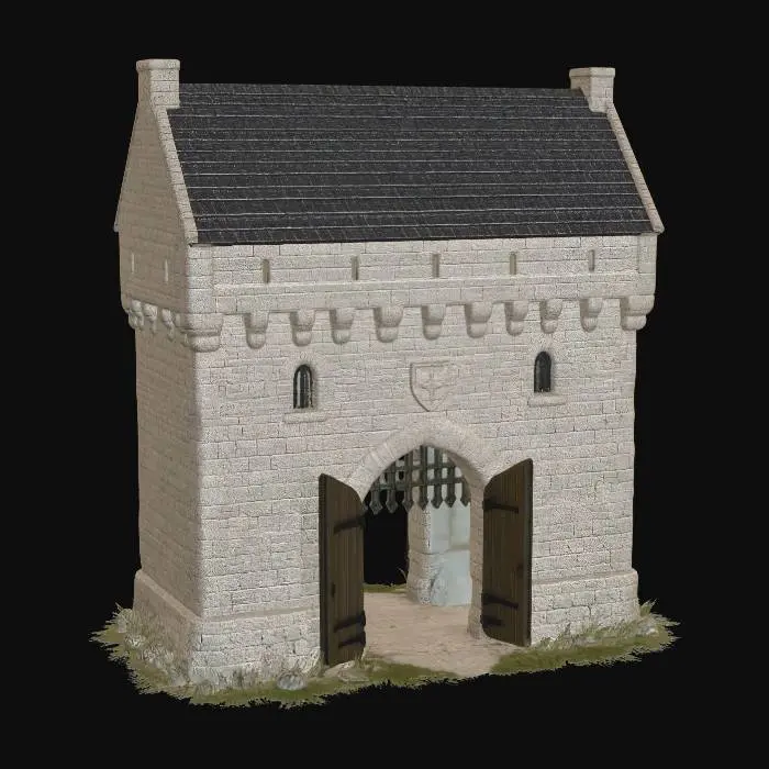 3D model for Medieval Stone Gatehouse