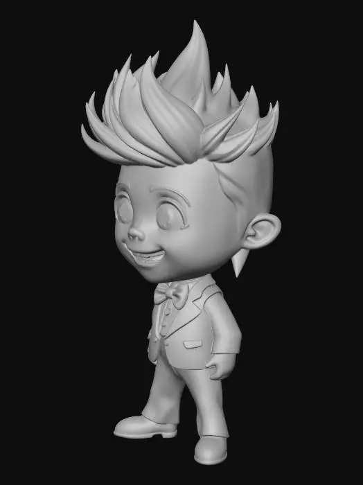 3D model for a cute david bowiecharacher pixar figure for 3d printing