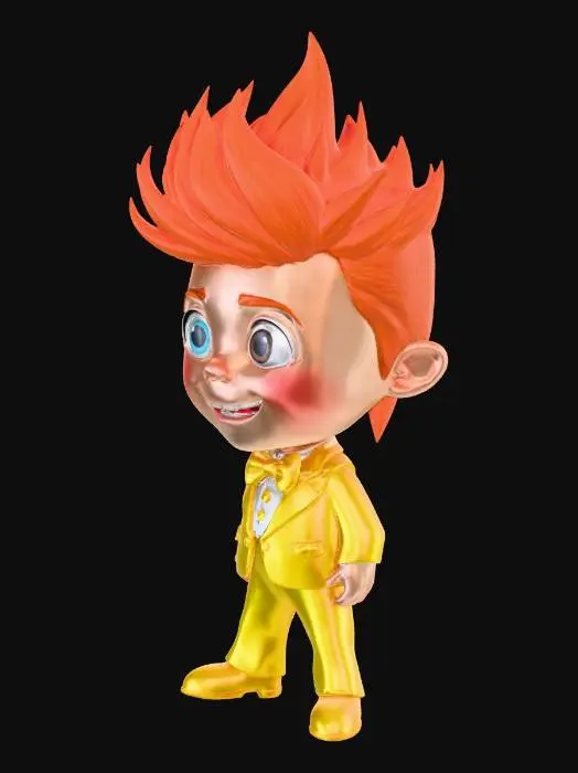 3D model for a cute david bowiecharacher pixar figure for 3d printing