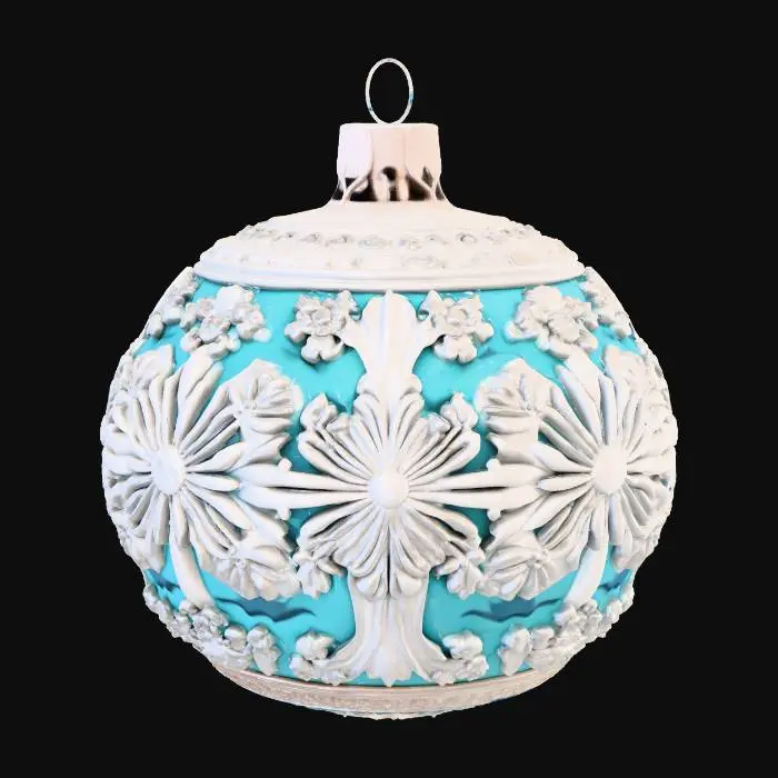 3D model for classic round christmas bauble, deep carved victorian-era relief, itricate clean lines #Christmas2025#