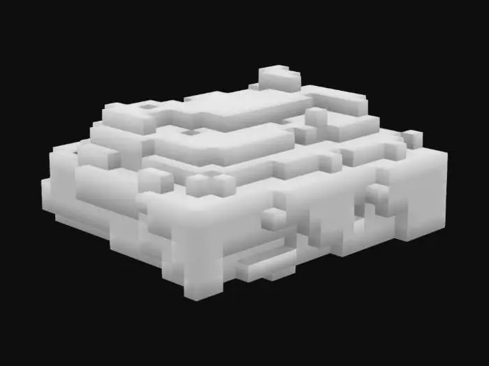 3D model for Crear un plano de una maqueta detallando  un modelo a escala de la Fortaleza del Rey Felipe, inspirado en una representación histórica de la estructura tal como existía el 6 de febrero de 1826, ubicado en el callao Peru. El modelo debe ocupar un área de 4 metros de ancho por 12 metros de largo.