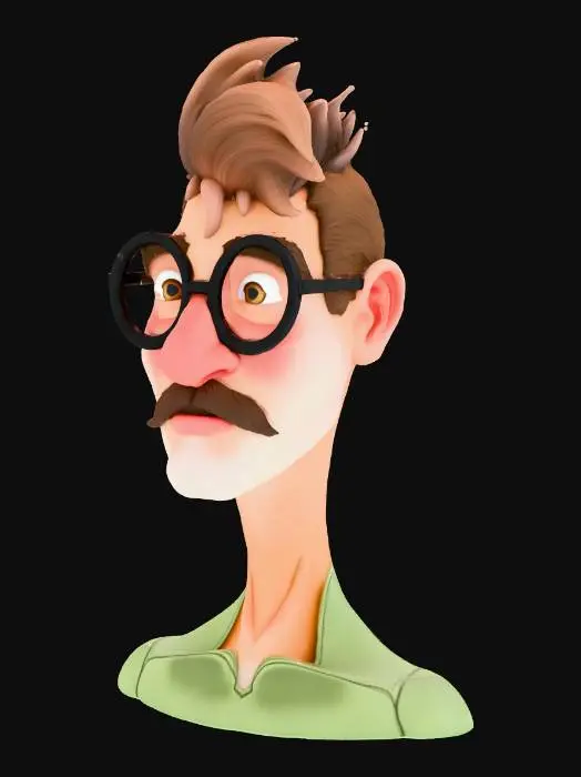3D model for not very happy guy