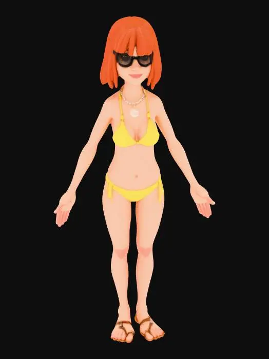 3D model for yellow dot bikininininininni