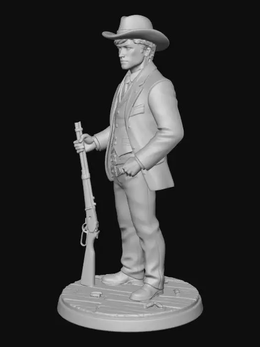 3D model for Cowboy with Rifle