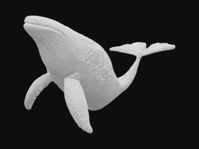 3D model for un humpback whale hecho de cristal