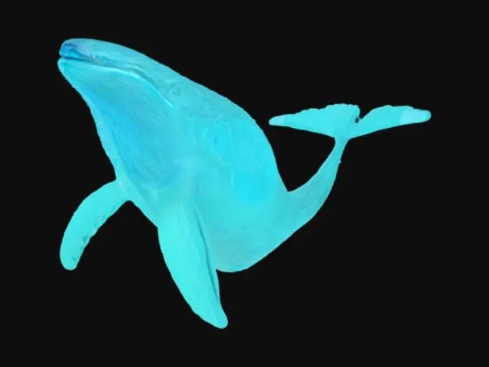 3D model for un humpback whale hecho de cristal