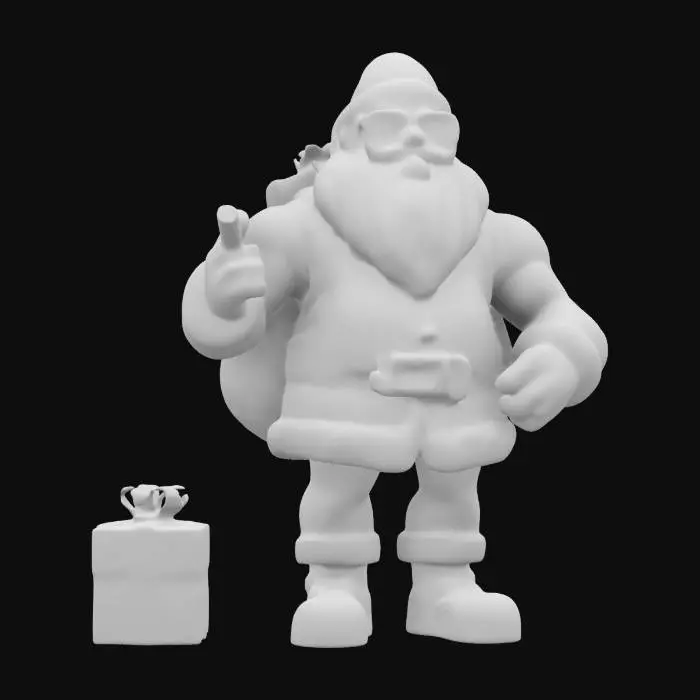 3D model for Muscle Ray-Ban Glasses Santa, with Brown Bag, Cigars , #ChristmasAdventure#