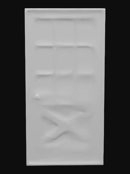 3D model for Rustic Wooden Door with Glass Panels