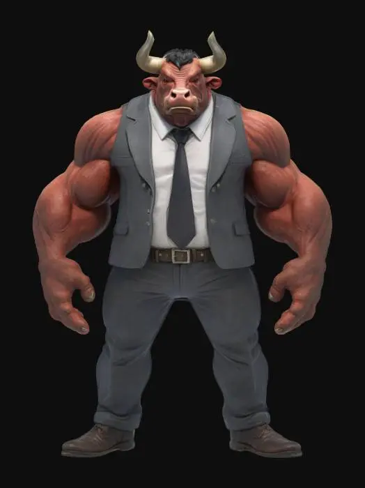 3D model for Bull boss, strong, mean, angry