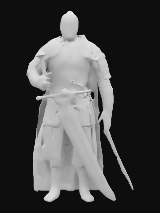 3D model for The Last Warrior: A Beacon of Hope in the Face of Darkness In a world consumed by shadows and despair, where evil reigns unchecked, one figure stands alone against the tide of darkness—the Last Warrior. A solitary force of courage and determination, they are the final hope in a land once teeming with life and light. Clad in battle-worn armor etched with the scars of countless battles,