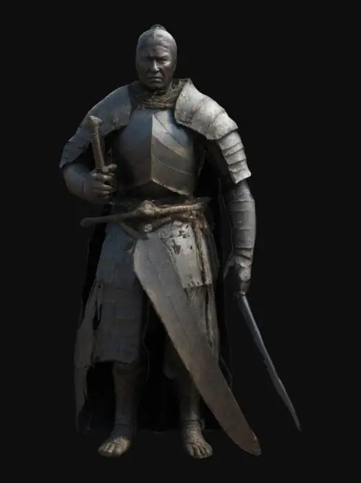 3D model for The Last Warrior: A Beacon of Hope in the Face of Darkness In a world consumed by shadows and despair, where evil reigns unchecked, one figure stands alone against the tide of darkness—the Last Warrior. A solitary force of courage and determination, they are the final hope in a land once teeming with life and light. Clad in battle-worn armor etched with the scars of countless battles,