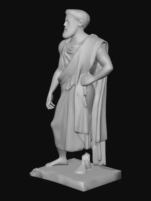 3D model for statue-Greek-Roman-toga-beige-illustration-classic