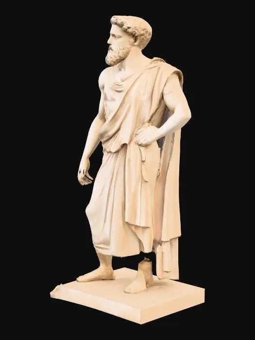 3D model for statue-Greek-Roman-toga-beige-illustration-classic