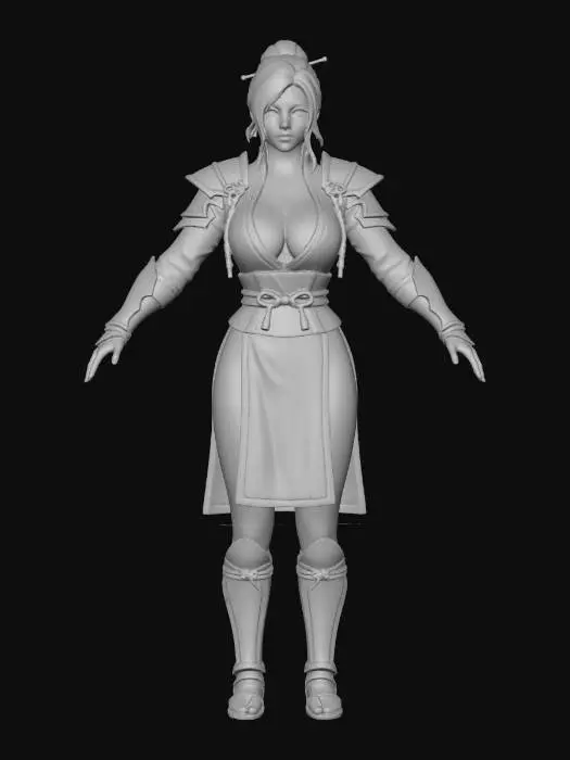 3D model for Samurai Girl