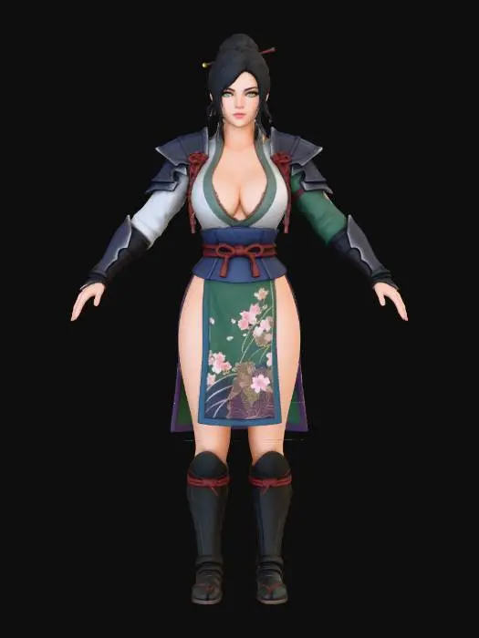 3D model for Samurai Girl