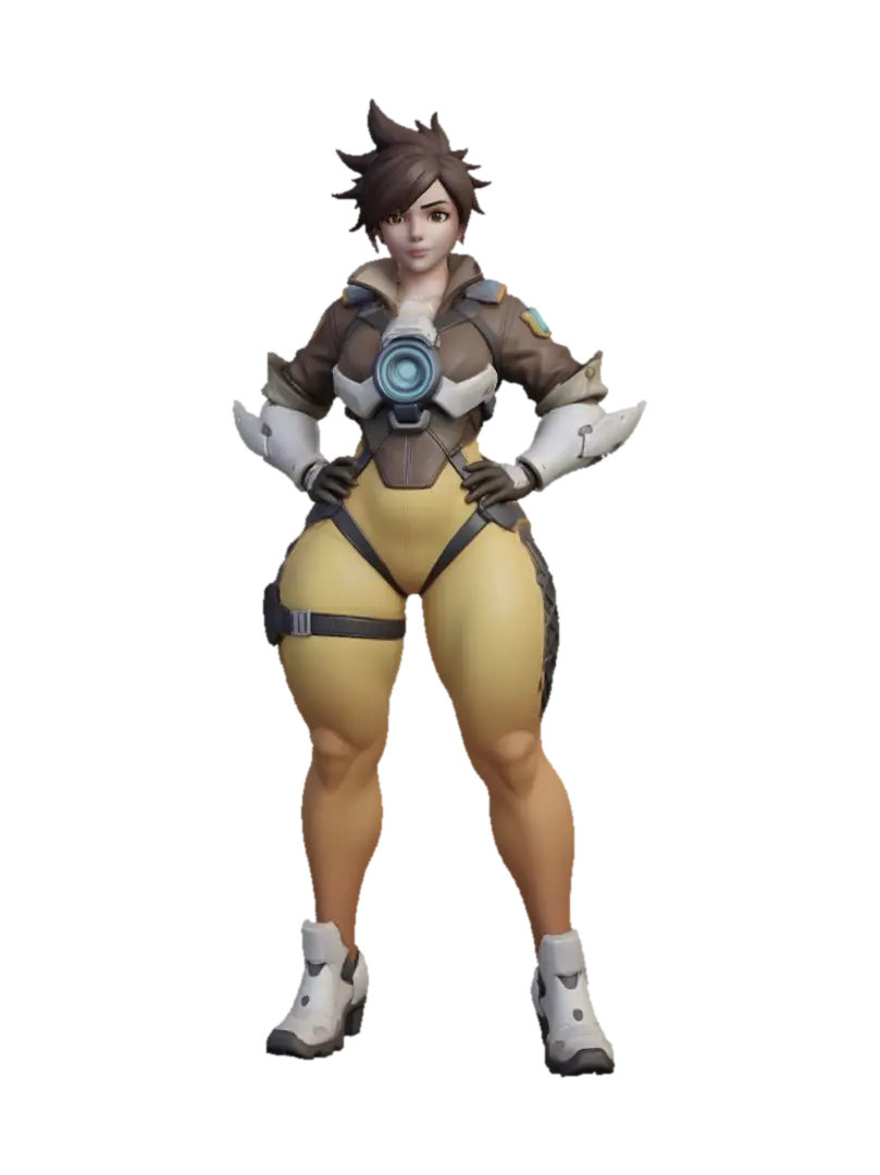 Tracer - Vigilante 3D model, vytvořený pomocí AI