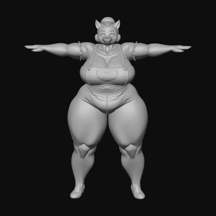 3D model for Piggy Overalls
