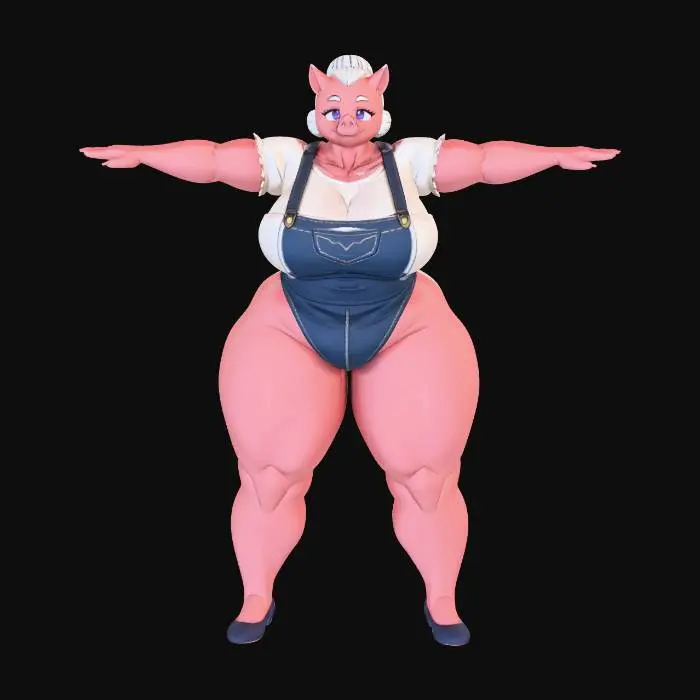 3D model for Piggy Overalls