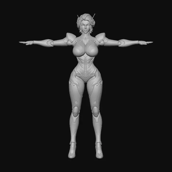 3D model for Cyber Warrior Maiden