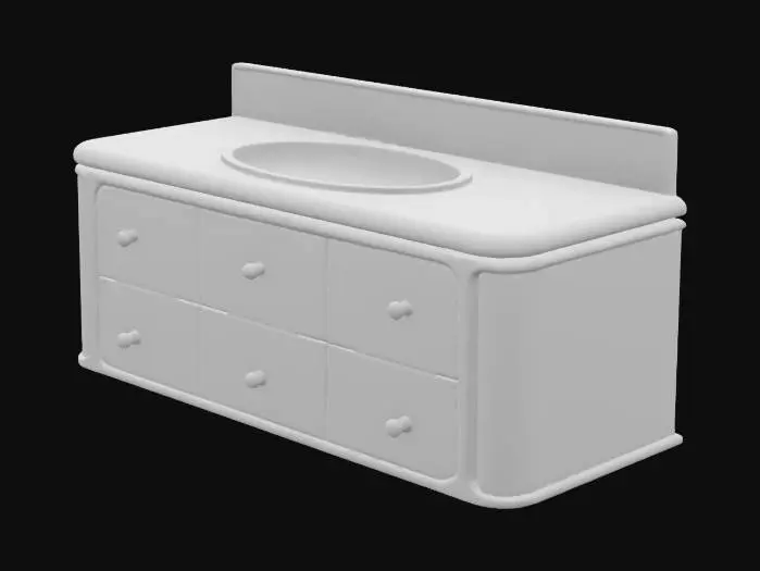 3D model for Walnut Vanity Elegance
