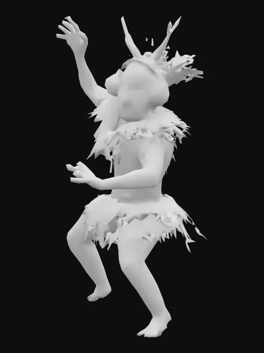 3D model for Rhythmic Tribal Shaman wearing headphones