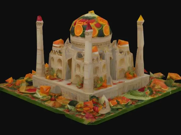 3D model for [India]Fruit Taj Mahal bit of cartoon style