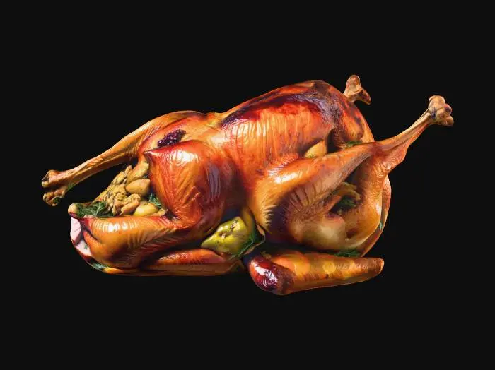 3D model for a roasted and carved turkey with a poisoned stuffing inside
#Thanksgiving#