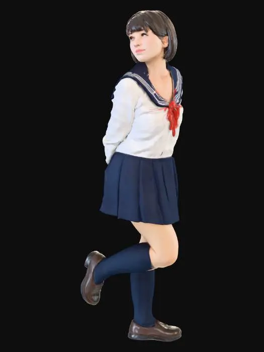 3D model for Student in Uniform Stroll
