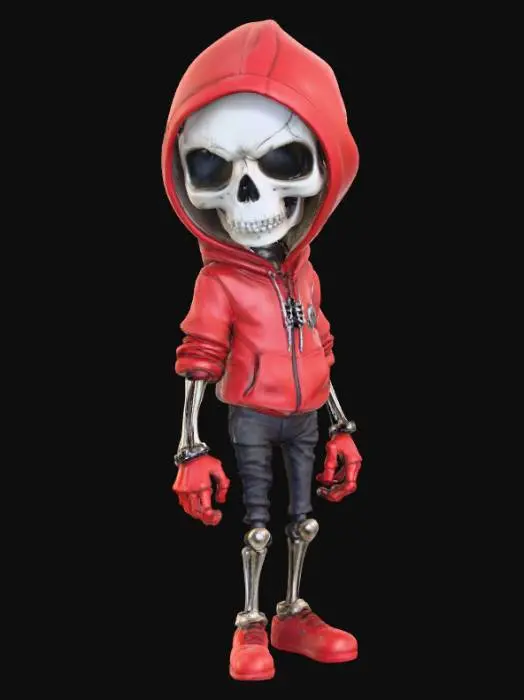 3D model for Skelly in a Hoodie