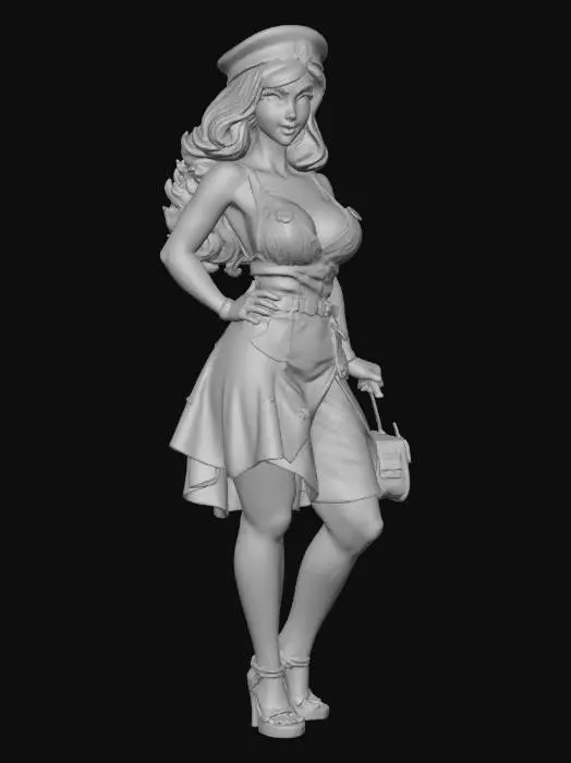 3D model for Pin-Up Sergeant Barbie