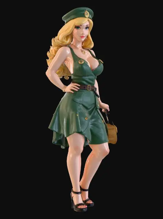 3D model for Pin-Up Sergeant Barbie