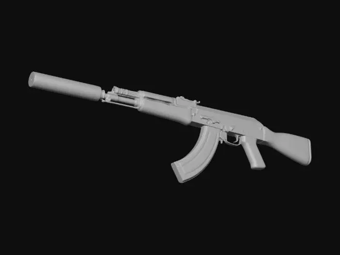 3D model for Rifle with Suppressor