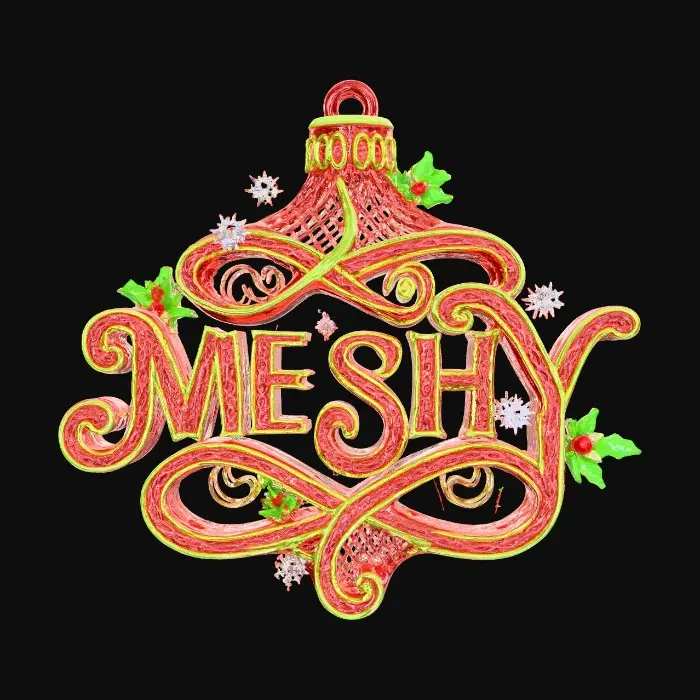 Christmas-themed Meshy Logo — Meshy AI 3D model