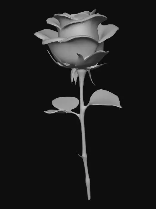 3D model for Single beautiful red rose
