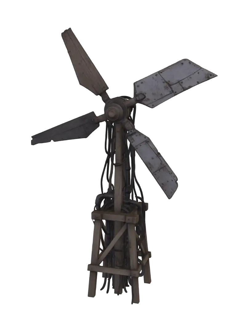 Modelo 3D de Steampunk Windmill, gerado por IA