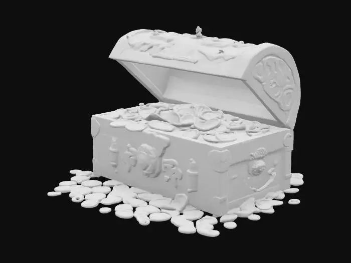 3D model for schatztruhe voll mit gold und schmuck