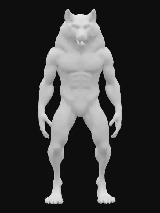 3D model for werewolf , Game Assets, Highly Detailed, Ultra Realistic, Symmetrical Body, A-pose, Full Body, ARMS AWAY FROM THE BODY , 180 cm tall, bold , detailed face , no hair , no fur , LOL , game , no gun , no gun holder , no belt , no coat , league of legend , Underworld: Rise of the Lycans , skin only , long ears ,no face hair , no face fur