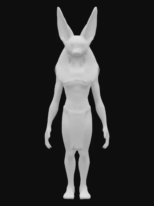 3D model for bastet pharo, Game Assets, Highly Detailed, Ultra Realistic, Symmetrical Body, A-pose, Full Body, ARMS AWAY FROM THE BODY , 180 cm tall, bold , detailed face , no hair , no fur , LOL , game , no gun , no gun holder , no belt , no coat   , skin only  ,no face hair , no face fur