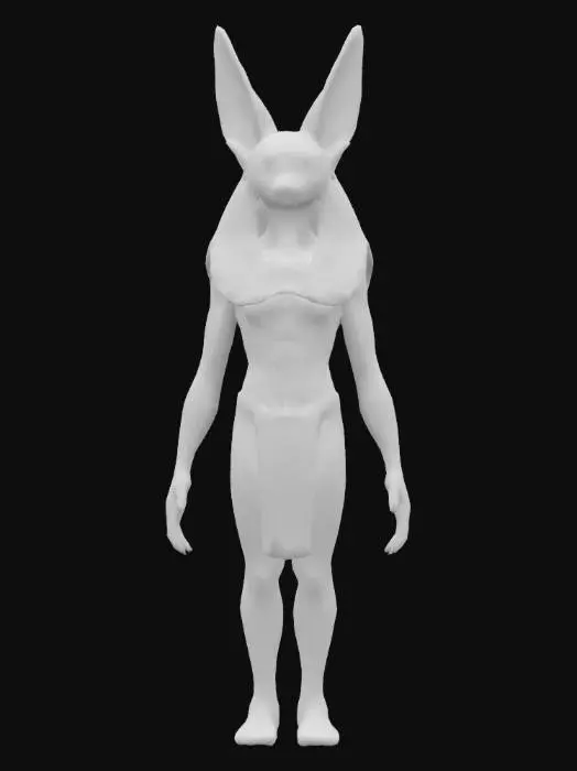 3D model for bastet pharo, Game Assets, Highly Detailed, Ultra Realistic, Symmetrical Body, A-pose, Full Body, ARMS AWAY FROM THE BODY , 180 cm tall, bold , detailed face , no hair , no fur , LOL , game , no gun , no gun holder , no belt , no coat   , skin only  ,no face hair , no face fur
