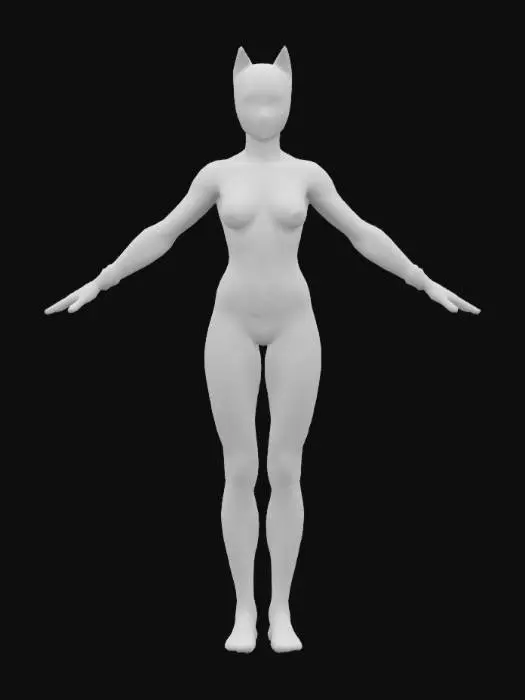 3D model for Catwoman , Game Assets, Highly Detailed, Ultra Realistic, Symmetrical Body, A-pose, Full Body, ARMS AWAY FROM THE BODY , detailed face , no hair , no fur , game , no gun , no gun holder , no belt , no coat   ,  