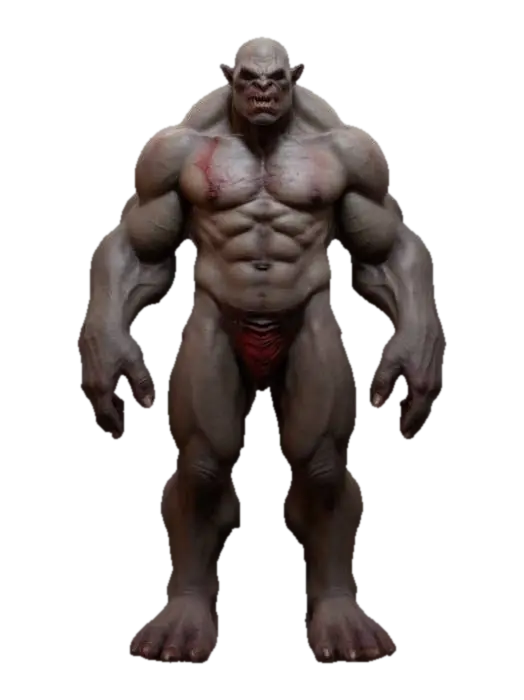 Gargoyle Hulk , Game Assets, Highly Detailed, Ultra Realistic, Symmetrical Body,… 3D model, vytvořený pomocí AI