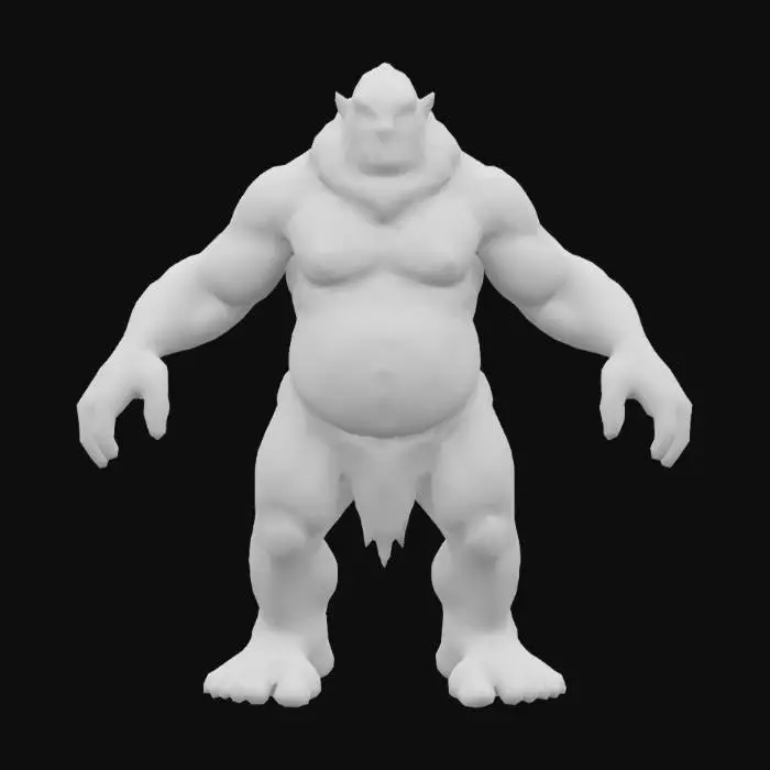 3D model for 
giant troll creature, Game Assets, Highly Detailed, Ultra Realistic, Symmetrical Body, A-pose, Full Body, ARMS AWAY FROM THE BODY , detailed face , no hair , no fur , game , no gun , no gun holder , no belt , no coat   ,  