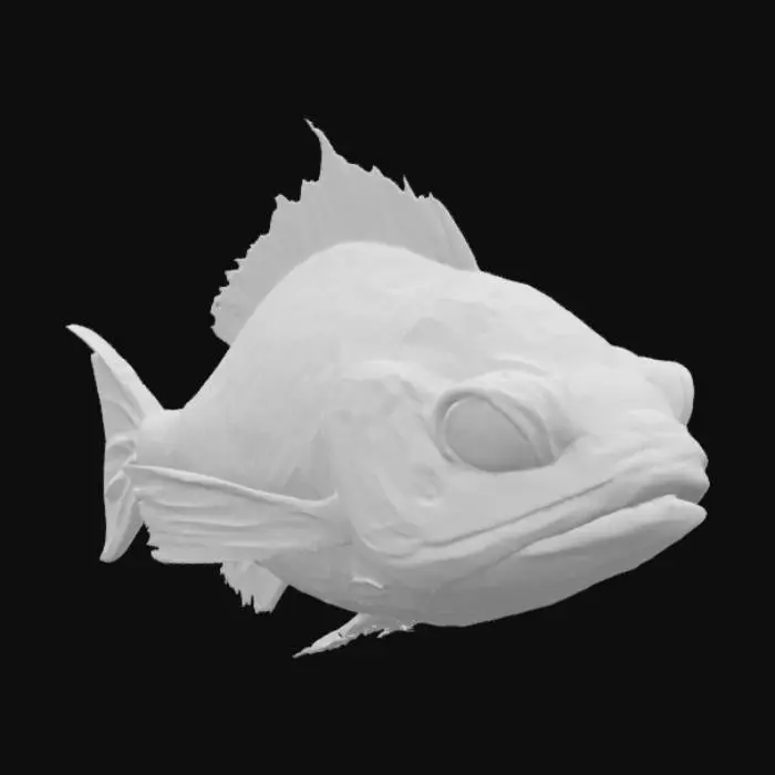 3D model for fish , Scorn Survival game , scorn , game asset , glow eyes , blue skin , no fur, #ocean#, 
