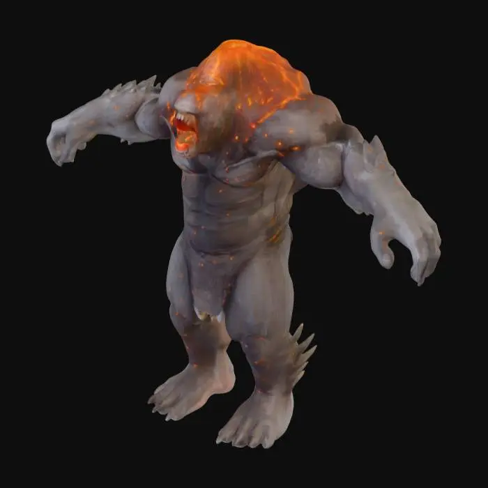 3D model for Molten Colossus game asset
