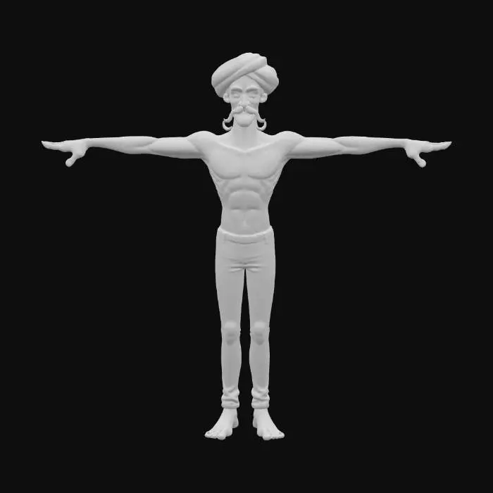 3D model for Blue Genie Man