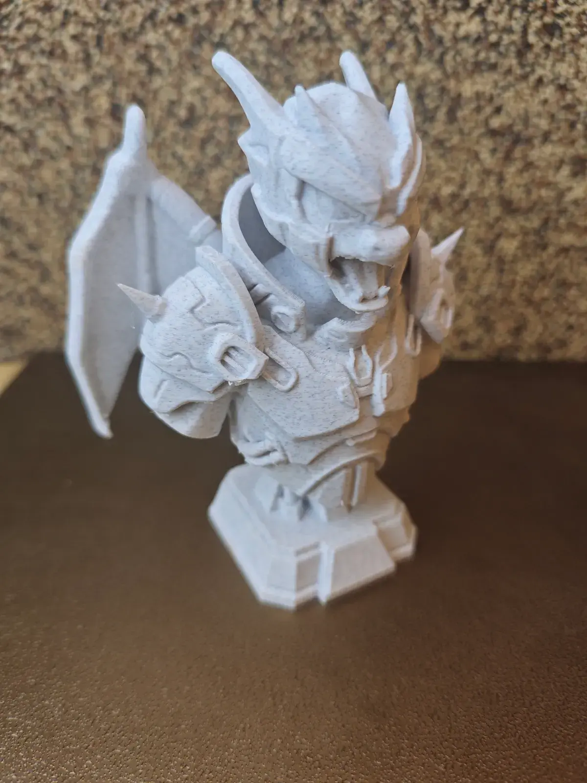 Armored Dragon Warrior Bust 3D print file — real print photo by Swotar