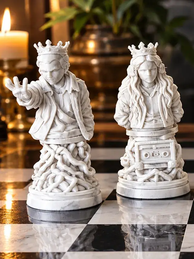 Stranger Things Inspired Gothic Chess Set 3D print file — real print photo by Marco