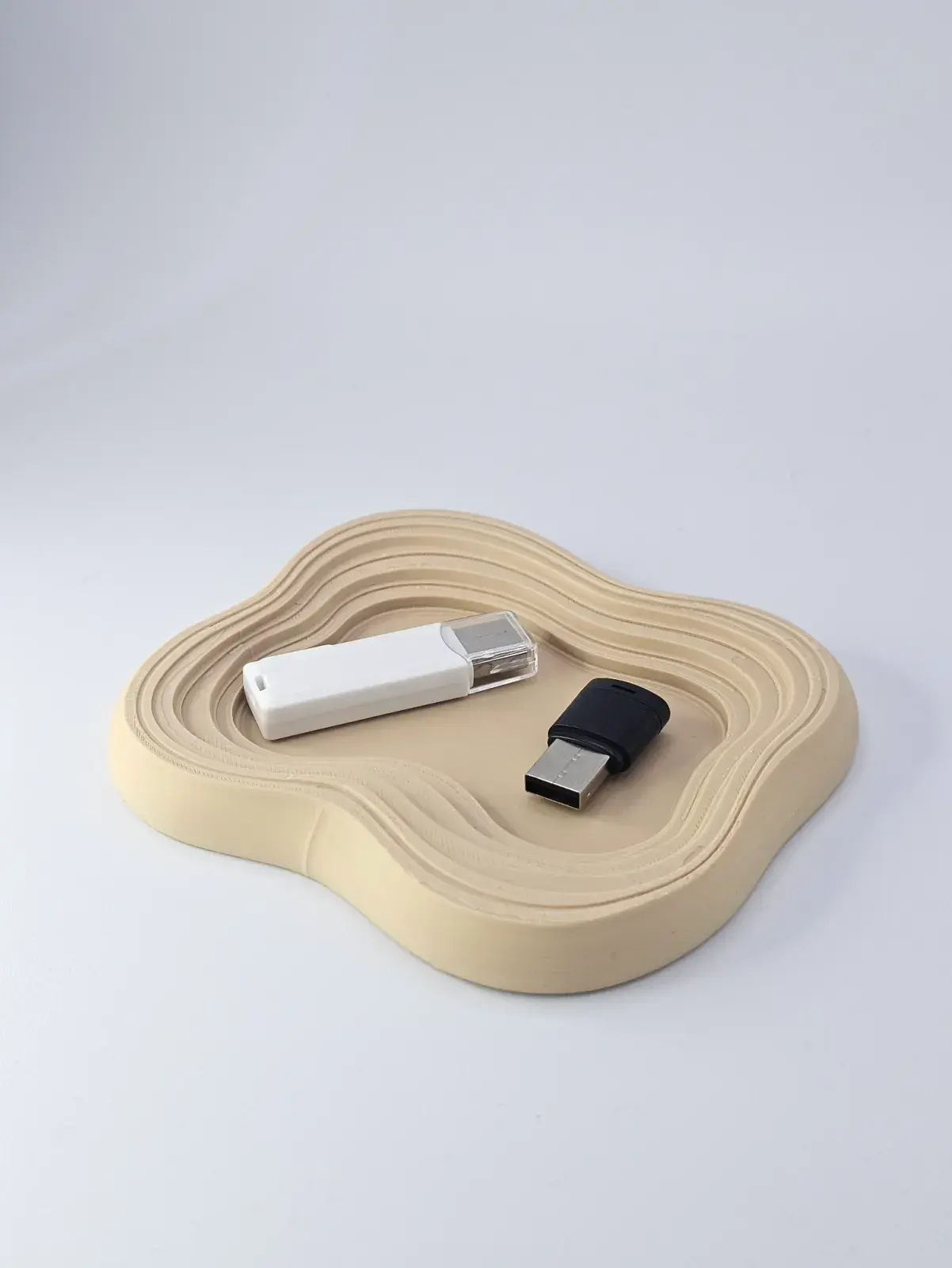 Organic Wave Catch-All Tray 3D print file — real print photo by John Sirard